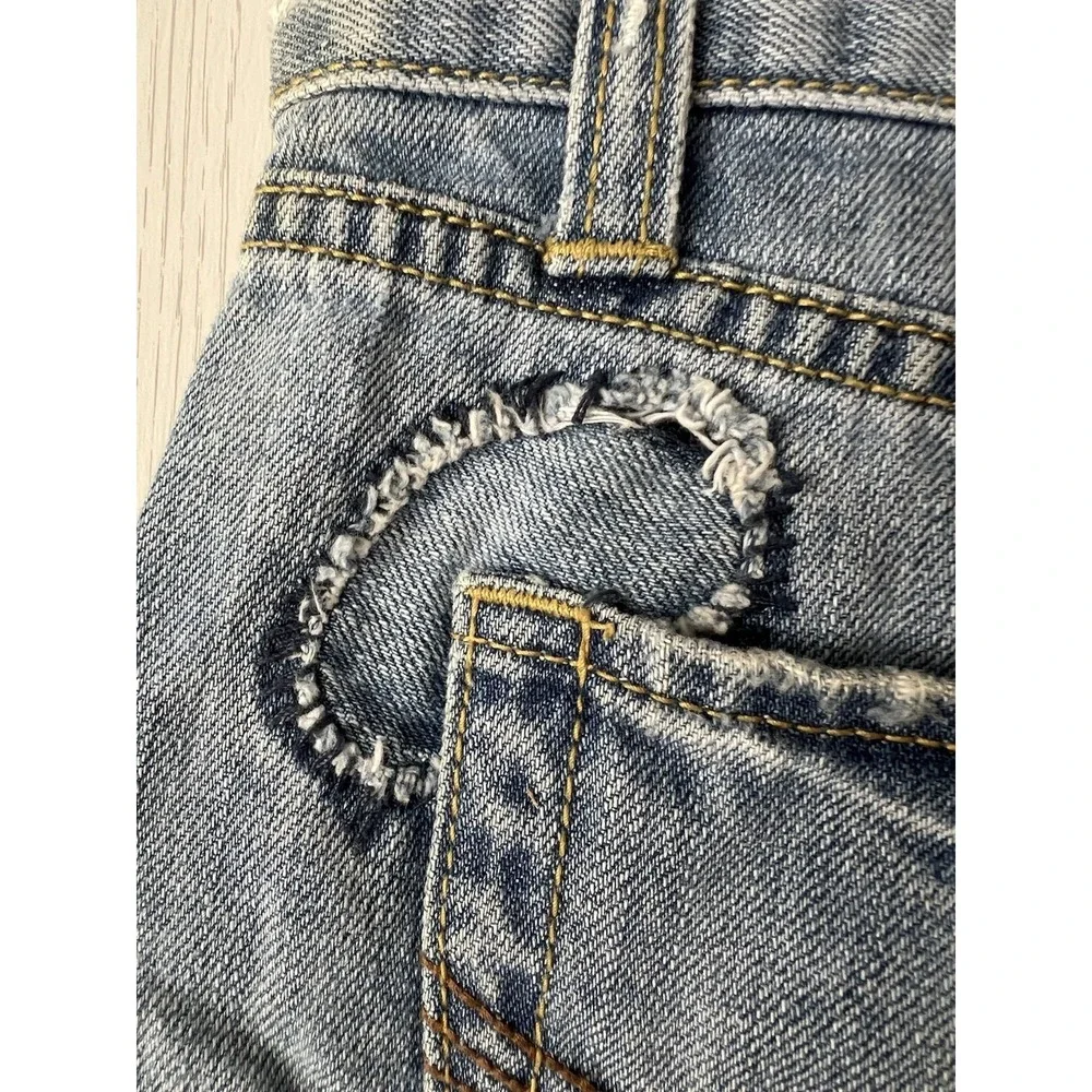 VTG Y2K Abercrombie Fitch Mini/Micro Denim Skirt Distress Low Rise Size 8 Jean